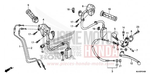 LEVIER DE GUIDON/COMMUTATEUR/CABLE CB500XAH de 2017